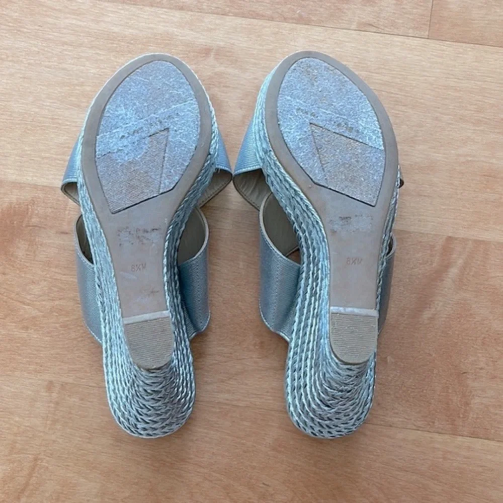 Marc Fisher Shoes Metallic Silver Wedges, 8.5